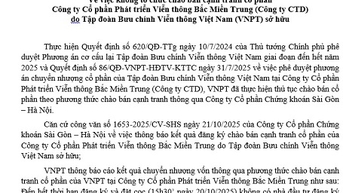 Thông báo về việc không tổ chức chào bán cạnh tranh cổ phần tại Công ty CTD