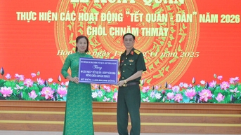 Xuất quân thực hiện các hoạt động Tết Quân - Dân năm 2026 Chol Chnam Thmây