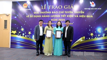 Báo và phát thanh, truyền hình Tuyên Quang đoạt giải C Giải thưởng báo chí tuyên truyền về sử dụng năng lượng tiết kiệm và hiệu quả năm 2025
