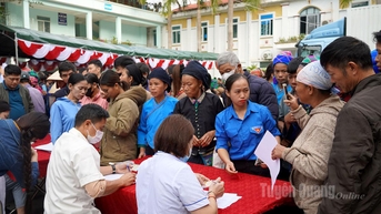 ពិនិត្យ និងព្យាបាលជំងឺដោយឥតគិតថ្លៃ អំណោយ និង 0 ដុងផ្សារនៅឃុំ Hoang Su Phi