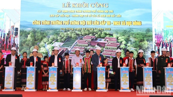 Quảng Ngãi đồng loạt khởi công 4 trường phổ thông nội trú liên cấp ở các xã biên giới