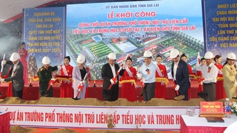 Gia Lai: Khởi công Dự án Trường phổ thông nội trú liên cấp Tiểu học và THCS tại 7 xã biên giới