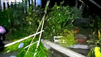 Lốc xoáy càn quét lúc nửa đêm khiến 2 người bị thương, hàng chục nhà dân tốc mái