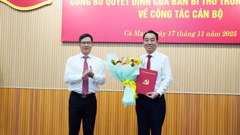 Đồng chí Lữ Quang Ngời được chỉ định giữ chức Phó Bí thư Tỉnh ủy tỉnh Cà Mau