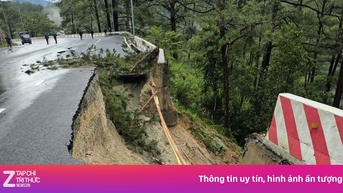 Đèo Prenn ở Đà Lạt sạt lở, nứt dài