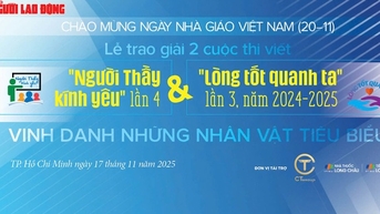 14 giờ chiều nay trao giải cuộc thi viết "Người Thầy kính yêu" và "Lòng tốt quanh ta"