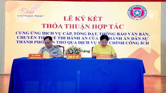 Bưu điện TP Cần Thơ và Cơ quan Thi hành án dân sự ký kết Hợp đồng cung ứng dịch vụ