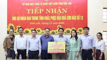 Xã Krông Pắc ủng hộ hơn 900 triệu đồng giúp đồng bào khắc phục thiệt hại do bão lũ