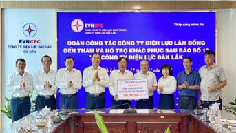 Công ty Điện lực Lâm Đồng hỗ trợ Đắk Lắk và Gia Lai khắc phục thiệt hại sau bão số 13