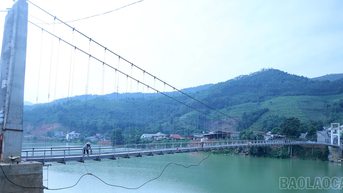 Hoàn thành sửa chữa cầu treo bến Thâu
