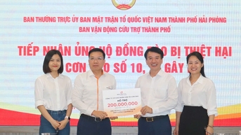 Hải Phòng tiếp nhận thêm gần 750 triệu đồng ủng hộ đồng bào bị thiệt hại do bão lũ