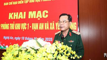 Nghệ An: Khai mạc diễn tập Ban chỉ huy Phòng thủ khu vực 1 - Vạn An và xã Yên Trung