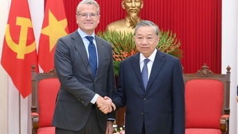 Ảnh: Tổng Bí thư Tô Lâm tiếp Tổng giám đốc toàn cầu Tập đoàn A.P. Moller- Maersk