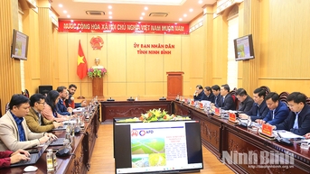 Lãnh đạo UBND tỉnh làm việc với Cơ quan Phát triển Pháp (AFD) về dự án đưa nước ngọt xuống vùng hạ du Kim Sơn