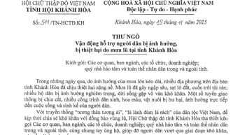 Hội Chữ thập đỏ tỉnh Khánh Hòa phát động Chiến dịch "Chung tay cùng Khánh Hòa vượt lũ"