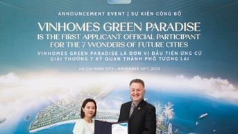 Vinhomes Green Paradise được công nhận là ứng viên đầu tiên của “7 Kỳ quan đô thị tương lai” thế giới