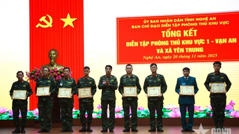 Nghệ An: Tổng kết diễn tập Ban Chỉ huy Phòng thủ khu vực 1 – Vạn An và xã Yên Trung năm 2025