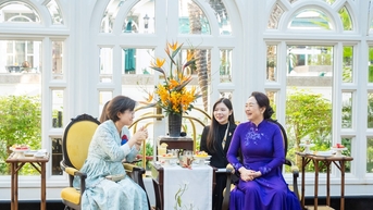 Phu nhân Chủ tịch Quốc hội Trần Thanh Mẫn tiếp Phu nhân Chủ tịch Quốc hội Hàn Quốc