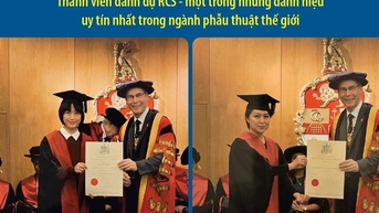 វេជ្ជបណ្ឌិតវៀតណាមពីរនាក់ទទួលបានវិញ្ញាបនបត្រសមាជិកកិត្តិយសពីអង្គការវះកាត់ឈានមុខគេលើពិភពលោក