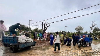 Xã Vạn Thắng gia cố đê khu vực cầu Sông Gốc