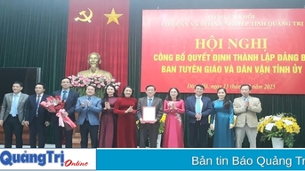 Công bố quyết định thành lập Đảng bộ Ban Tuyên giáo và Dân vận Tỉnh ủy Quảng Trị