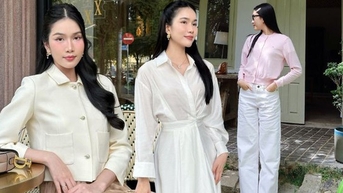 Một Á hậu có phong cách thời trang của người phụ nữ thanh lịch, tri thức