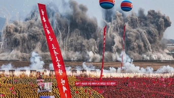 Kim Jong Un kích hoạt vụ nổ khởi công dự án chung cư tại Bình Nhưỡng