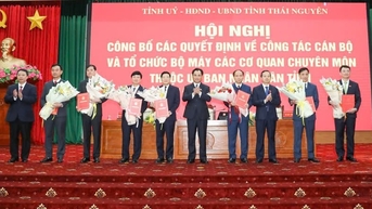 Thái Nguyên công bố 7 lãnh đạo sở sau sắp xếp, sáp nhập