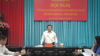 Công bố quyết định kiểm tra đối với Tỉnh ủy Bến Tre