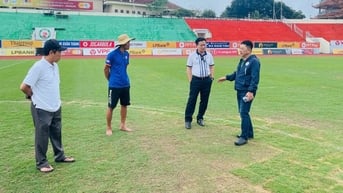 Mặt sân Quy Nhơn vẫn chưa đạt yêu cầu, CLB Bình Định lo ngay ngáy