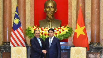 Chủ tịch nước Lương Cường tiếp Thủ tướng Malaysia Anwar Ibrahim