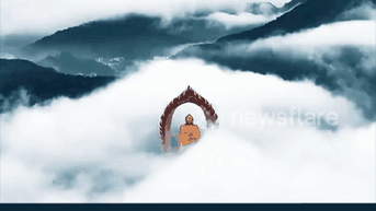 Cảnh siêu thực ở nơi đặt bức tượng Phật dát vàng cao nhất thế giới