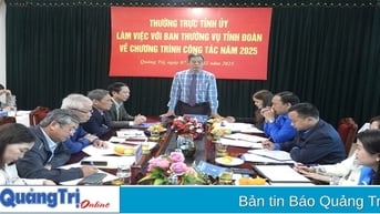 Thường trực Tỉnh ủy Quảng Trị làm việc với Ban Thường vụ Tỉnh đoàn