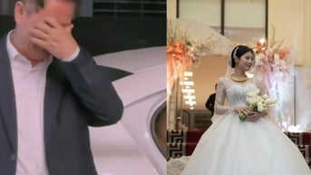 Khoảnh khắc bố dượng khóc nức nở đưa con riêng về nhà chồng gây sốt