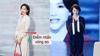 Phụ nữ trung niên có gu không mặc váy với tất da và giày thể thao