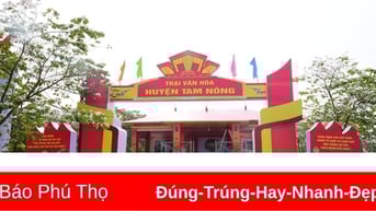 Lắp đặt trại văn hóa dịp Giỗ Tổ Hùng Vương năm 2025