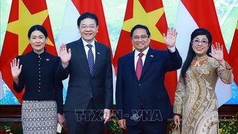 Thủ tướng Phạm Minh Chính và Thủ tướng Singapore Lawrence Wong hội đàm