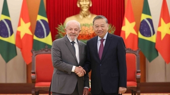 Tổng Bí thư Tô Lâm tiếp Tổng thống Brazil Luiz Inácio Lula da Silva