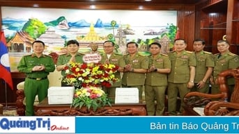 Công an Quảng Trị thăm, chúc tết công an 3 tỉnh Salavan, Champasak và Savannakhet