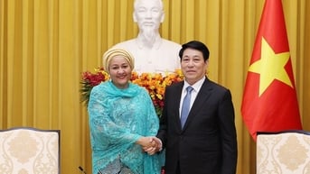 Chủ tịch nước Lương Cường tiếp Phó Tổng Thư ký Liên Hợp Quốc Amina Mohammed