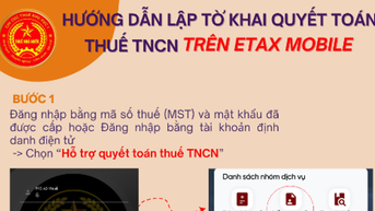 Hướng dẫn lập tờ khai quyết toán thuế thu nhập cá nhân trên eTax Mobile