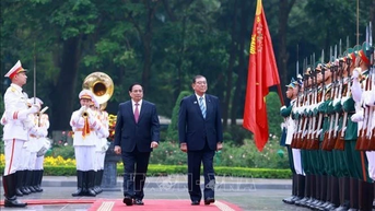 Thủ tướng Phạm Minh Chính chủ trì Lễ đón Thủ tướng Nhật Bản và Phu nhân thăm chính thức Việt Nam