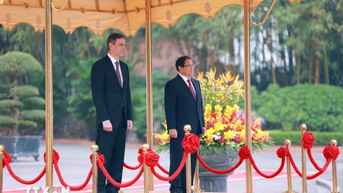 Lễ đón Thủ tướng Tây Ban Nha Pedro Sanchez thăm chính thức Việt Nam