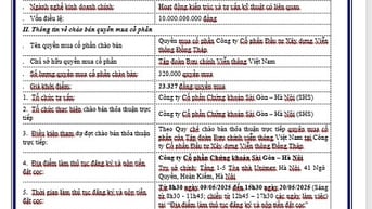 Công bố thông tin về bán thỏa thuận quyền mua cổ phần của Tập đoàn VNPT tại CTCP Đầu tư Xây dựng Viễn thông Đồng Tháp