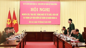 Viện Kiểm sát quân sự Trung ương thăm, làm việc tại Bộ tư lệnh Quân đoàn 34