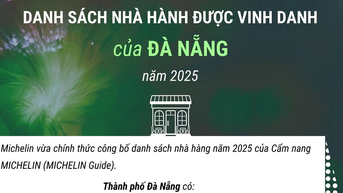 Danh sách nhà hàng của Đà Nẵng được Cẩm nang ẩm thực Michelin vinh danh
