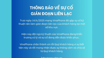 Vinaphone đã khắc phục xong sự cố mất sóng trên diện rộng