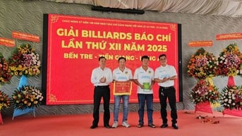 Hơn 50 cơ thủ hào hứng tham gia giải billiards báo chí tại Bến Tre