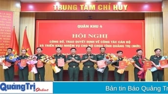 Công bố quyết định về công tác cán bộ Bộ Chỉ huy Quân sự tỉnh Quảng Trị