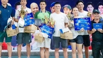 Ca sĩ Hoàng Bách, diễn viên Huy Khánh tỏa sáng ở Giải Pickleball Doanh nhân và Nghệ sĩ